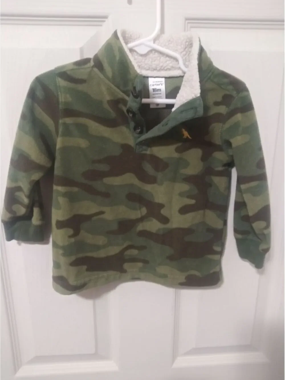 carter's Boys Pullover Fleece Shirt Camouflage 18m Green